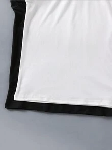 SHEIN Coolqubz Kaos Lengan Panjang Kasual Sederhana untuk Anak Laki-Laki, Cocok untuk Musim Gugur - Hitam dan Putih - View 6