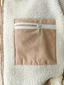 RiviMae Cream Zip-Up Sherpa Fleece Coat – Women's Cozy Winter Coat, Warm And Stylish Outerwear - Cream - View 7