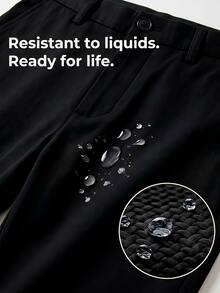TekDrob 防潑水防紫外線直筒長褲，附手機口袋 - 黑色 - 查看 3