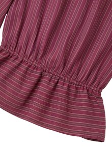 Nöista Kemeja Bergaris Burgundy Pas Badan dengan Rumbai. Gaya Retro, Kencan, Makan Malam, Jalan-jalan, Musim Gugur dan Musim Dingin. - Burgundy - View 9