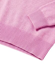 Nöista High Neck Knit Sweater With Front And Back Motifs. Fall Winter, Weekends, Cozy, Going Out. - Pink - View 11