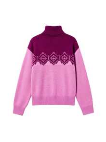 Nöista High Neck Knit Sweater With Front And Back Motifs. Fall Winter, Weekends, Cozy, Going Out. - Pink - View 9