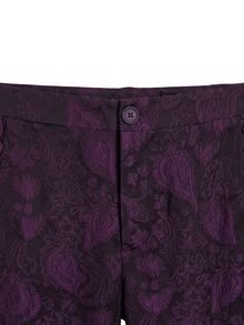 Nöista Celana Panjang Wanita Jacquard Kasual Serbaguna untuk Pemakaian Harian - Purple - View 10