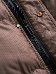 PAVTROS Men's Autumn/Winter Zipper Brown Padded Coat - Coffee Brown - View 7