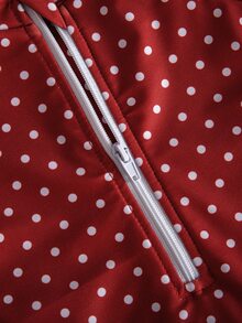 SHEIN Newborn Polka Dot Print One-Piece Swimsuit - Red and White - View 8