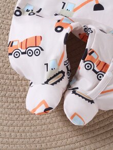 Newborn 0-12 Months Jumpsuit Forest Style Kawaii Cute Ditsy Floral Long Sleeve Footed Open Crotch White Blue Autumn/Winter Coming Home - Multicolor - View 5