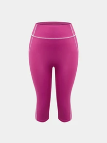 Eassivo Women's Colorblock Casual Daily Wear Sports Tight Leggings - Pink - View 6