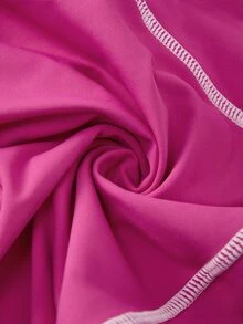 Eassivo Women's Colorblock Casual Daily Wear Sports Tight Leggings - Pink - View 3