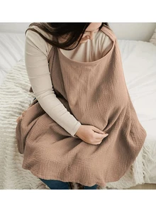 SHEIN 100% 梭織透氣柔軟哺乳罩，多功能嬰兒推車遮陽篷，汽車安全座椅遮陽簾，媽媽隱私圍裙 - 彩色 - 查看 1