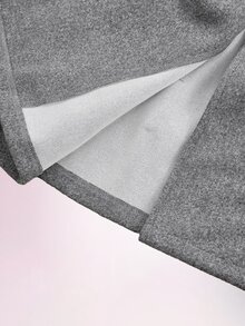 Amplova Chaqueta tipo gabardina estilo Nizi para mujer con cinturón, botones, tiras finas, nudo de cintura ultra bajo, corte holgado - Gris - Ver 18