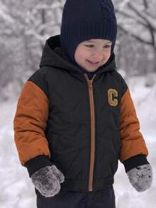 SHEIN Young Boy Fashion Jacket Padded Coat Suitable For Autumn/Winter - Multicolor - View 1