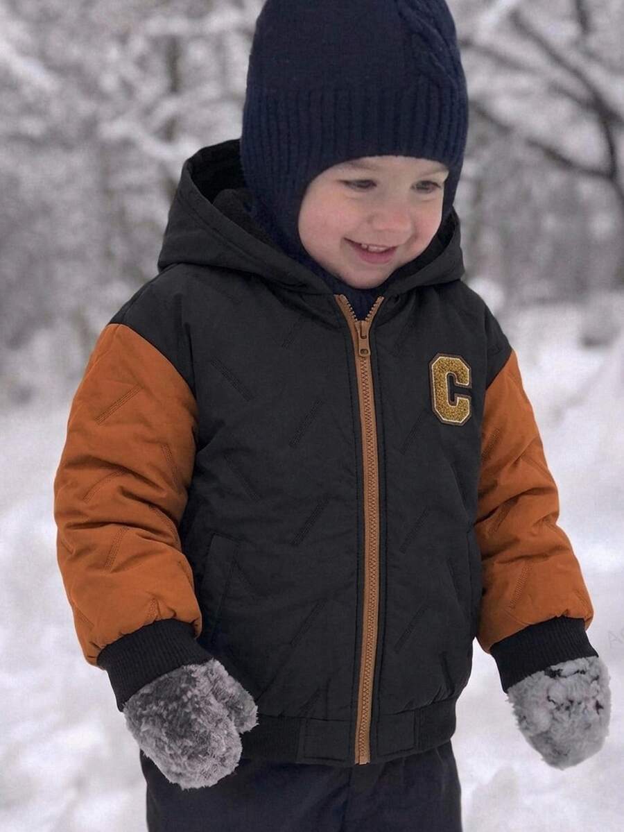 SHEIN Young Boy Fashion Jacket Padded Coat Suitable For Autumn/Winter - Multicolor - View 1