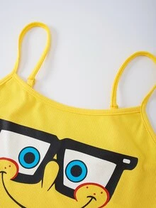 SpongeBob SquarePants | SHEIN قميص كاميسول نسائي صيفي كاجوال بطبعة كرتونية - متعدد الألوان - مشاهدة 10