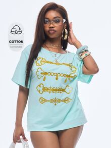 Vadaroq Women's Fall Streetwear Going Out Y2K Skeleton Graphics Loose Black T-Shirt - Multicolor - View 3
