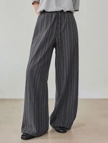 Dazy-Less Women's Casual Dark Grey Drawstring Waist Pants With Pockets For Daily Commute Autumn Business Casual Woman Office - Grey - View 6