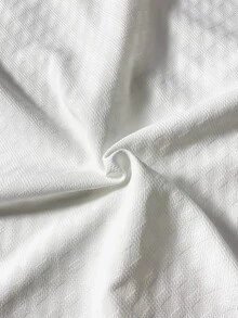 Manfinity Homme 男士純色長袖單排扣休閒通勤襯衫，男孩秋冬日常新款 - 白色 - 查看 7
