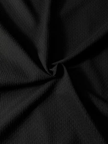 Manfinity Homme 男士單排扣休閒百搭長袖襯衫，適合日常穿著、節慶，男孩秋冬新款 - 黑色 - 查看 7