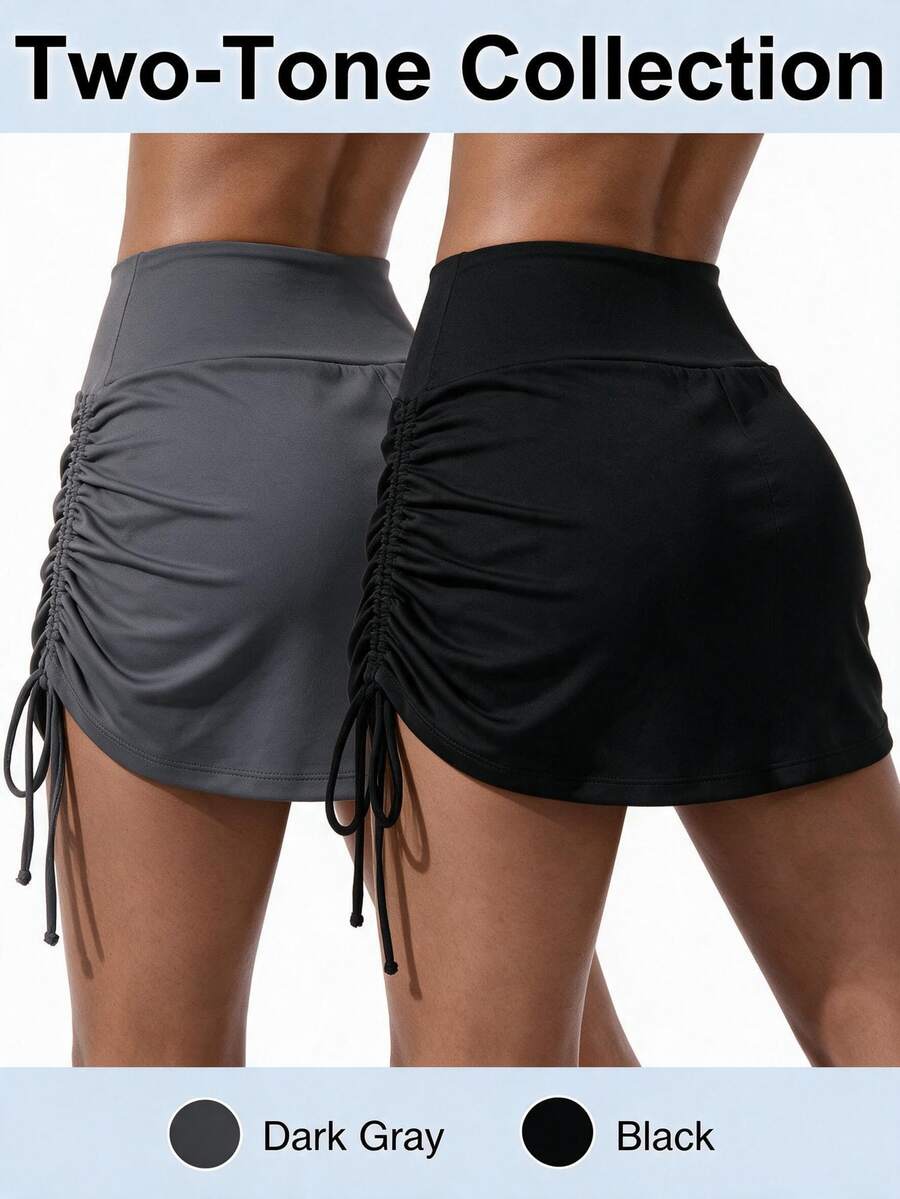 Velisys Velisys CourtClass Lady's Sport Athletic Low Waist Skirt, Suitable For Various Sports Such As Badminton, Tennis, And Running. Gym Golf Black Summer - Multicolor - View 1