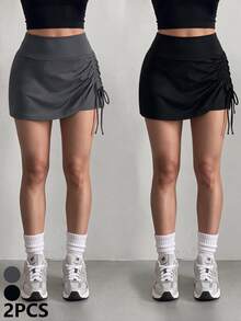 Velisys Velisys CourtClass Lady's Sport Athletic Low Waist Skirt, Suitable For Various Sports Such As Badminton, Tennis, And Running. Gym Golf Black Summer - Multicolor - View 3