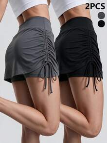 Velisys Velisys CourtClass Lady's Sport Athletic Low Waist Skirt, Suitable For Various Sports Such As Badminton, Tennis, And Running. Gym Golf Black Summer - Multicolor - View 4