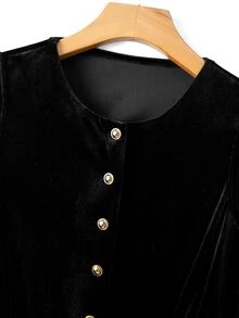 LUMIGAL Women's Velvet Vintage Elegant Button Vest, Versatile For Dating Brunch Tea Party Black Summer - Black - View 6
