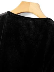 LUMIGAL Women's Velvet Vintage Elegant Button Vest, Versatile For Dating Brunch Tea Party Black Summer - Black - View 4