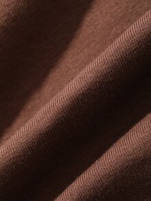 Dazy-Less 女款寬鬆休閒端莊 Polo 領短袖鈕扣開襟咖啡棕純色 100% 純棉 T 恤 辦公室夏季款 - 咖啡棕 - 查看 7