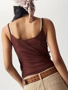 Bohemela Women's Summer Fashion Sequin Camisole - Brown - View 7