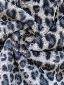 SHEIN EZwear 大尺碼圓領無袖豹紋拉鍊夾克 - 藏蓝色 - 查看 13