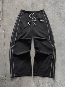 AXEPEAK Men's Geometric Print Long Sleeve Zip-Up Hooded Jacket And Pants Casual Set - Black - View 7