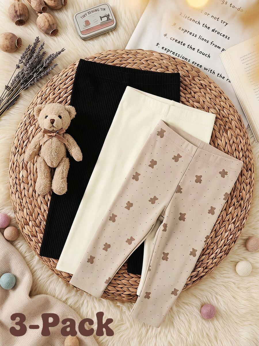 3PCS Baby Girls Bottoms - Multicolor - View 1