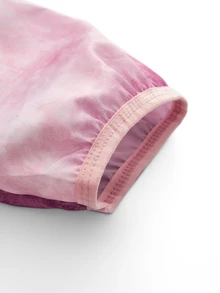 SHEIN Cheerettes 女款粉色抽象印花連帽長袖半拉鍊口袋運動外套，包容性剪裁，適合健身房健身與運動休閒，秋冬穿著 - 彩色 - 查看 8