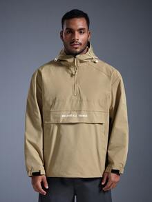 Caldwick DRIFTMERE Men's Casual Patchwork Drawstring Hooded Jacket & Spring/Autumn Coat, Winter, Outdoor Sports Spring To Summer - Army Green - View 5