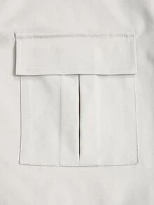 Manfinity Homme Men's Vintage Double Large Patch Pocket Single-Breasted Casual Commuter Jacket, All-Season Versatile Classic Minimalist Ins Style Outerwear - White - View 5