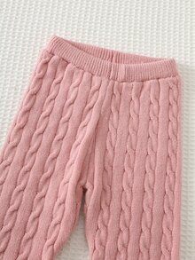 Cozy Pixies 2pcs Baby Girl Baby Girl Casual Daily Comfortable Autumn Winter Sweater Set - Pink - View 5