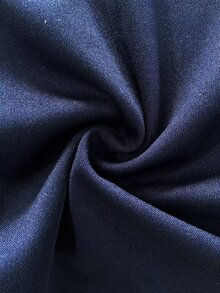 SHEIN Atasan Wanita Model Denim Patchwork Lengan Kelopak Jala Transparan Vintage Prancis, Jaket Pendek Slim Fit dengan Resleting Depan dan Kerah, - Navy Blue - View 6