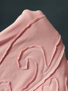 Bohemela Women's Letter Patchwork Drop Shoulder Long Sleeve Zip-Up Hooded Regular Jacket - Pink - View 8