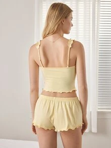 Ocili Pure Cotton Comfortable Women's Pajama Set - Yellow - View 2
