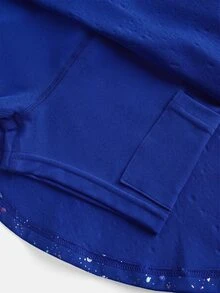 SHEIN 女童運動服 柔軟彈性星星印花淺藍色裙子，適用瑜伽、體操、海灘、舞蹈、室內活動、秋季、網球、健身房 - 寶藍色 - 查看 6