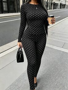 Rovax 女款法式波點印花長袖上衣與長褲兩件套 - 彩色 - 查看 3