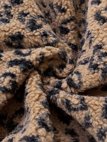 SHEIN Women's Leopard Print Fluffy Long Sleeve Regular Jacket, Suitable For Autumn/Winter - Brown - View 8