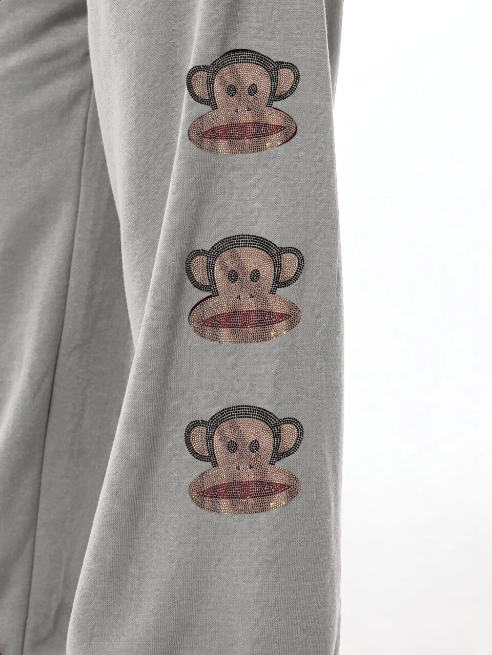 SUMWON Wide Leg Pants With Sequin Monkey Patches