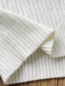 Tween Girls Ribbed Long Sleeve Cardigans, Autumn/Winter - White - View 7