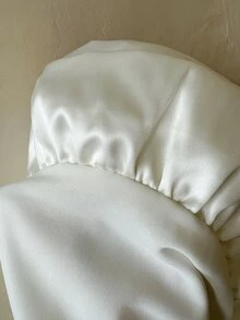 Coastalzia 女款白色緞面掛脖迷你洋裝，法式浪漫性感優雅荷葉邊收腰，適合婚禮派對雞尾酒會夏季穿著 - 白色 - 查看 5
