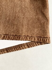 SHEIN Franclia Women's Summer Casual Wrap Skirt Shorts - Brown - View 5
