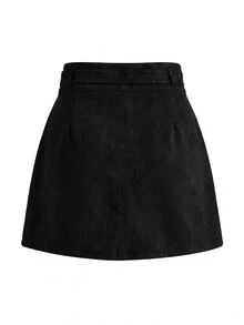 SHEIN Clasi 女款黑色時尚極簡百搭裙 - 黑色 - 查看 2