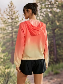 Exploreva Exploreva Women's Spring Autumn Gradient Color Long Sleeve Outdoor Jacket - Baby Pink - View 2