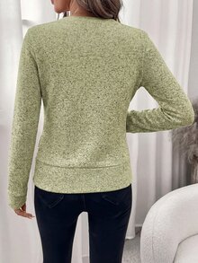 Editum Women's Fashion Design Long Sleeve Sweatshirt Street Style Casual Versatile City Break Office Brunch Everyday Light Grey Autumn Autumn - Apricot - View 2