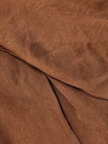 SHEIN MOD Women's Plus Size Brown Long Trench Coat Jacket, Early Autumn - Brown - View 9