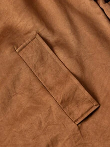 SHEIN MOD Women's Plus Size Brown Long Trench Coat Jacket, Early Autumn - Brown - View 4